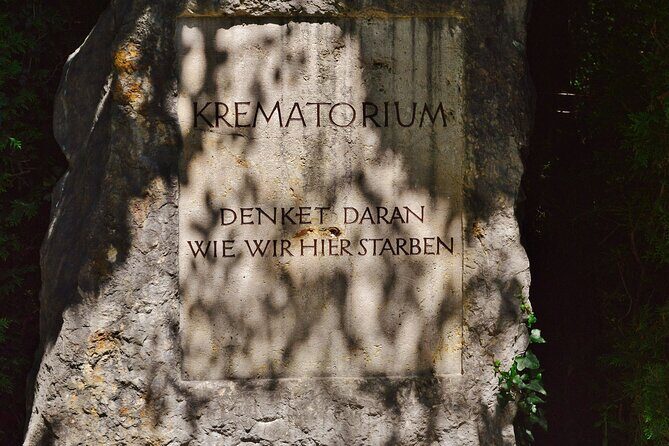 Dachau Memorial Public Tour - A minute of silence outside the crematorium