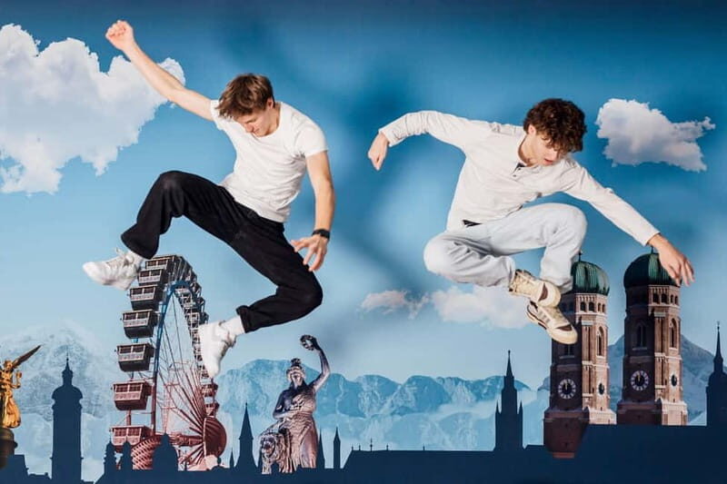Munich: Magic Bavaria - Museum of Fun, Photos and Illusions - Marienplatz slackline vibe: balance photos for active kids